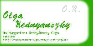 olga mednyanszky business card