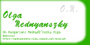 olga mednyanszky business card